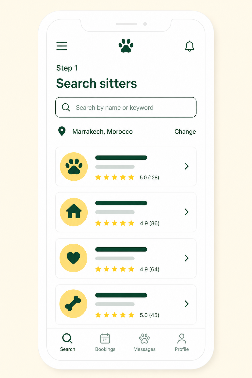 Search sitters